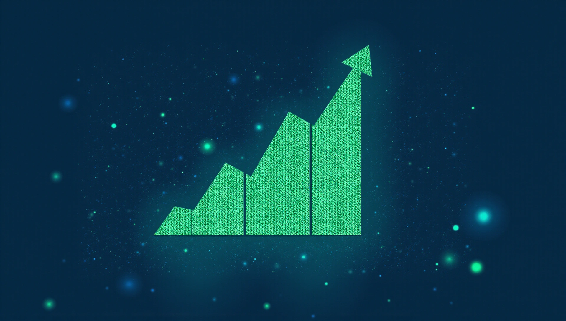 Abstract technological data visualization representing analytics and growth
