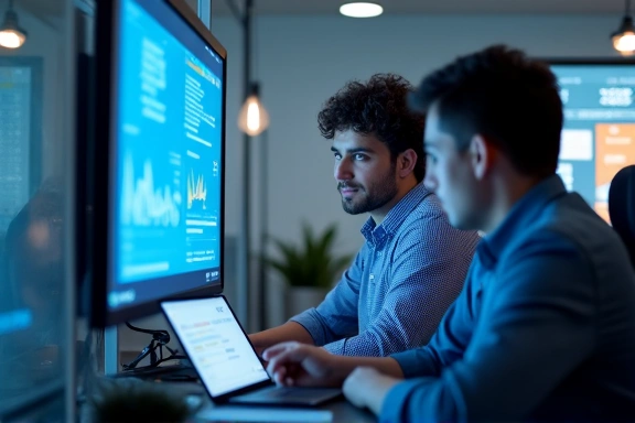 Team collaborating on data analysis